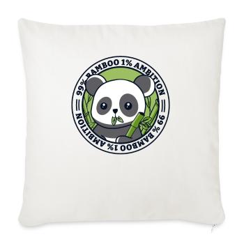 99% Bamboo 1% Ambition Panda Bear Friend Lover - Throw Pillow Cover 17.5” x 17.5” - natural white - Front