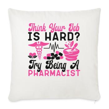 Pharmacy Tech Technician - Throw Pillow Cover 17.5” x 17.5” - natural white - Front