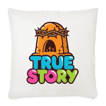 True Story Grave Pop Art - Throw Pillow Cover 17.5” x 17.5” - natural white - Front