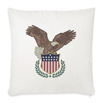 Bald Eagle - American Shield - Patriotic - Throw Pillow Cover 17.5” x 17.5” - natural white - Front