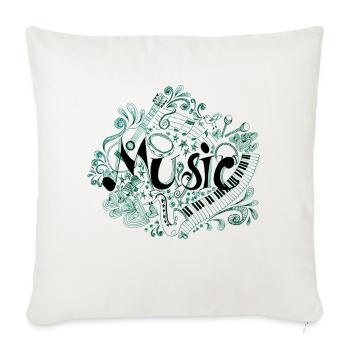 We Love Music - Throw Pillow Cover 17.5” x 17.5” - natural white - Front