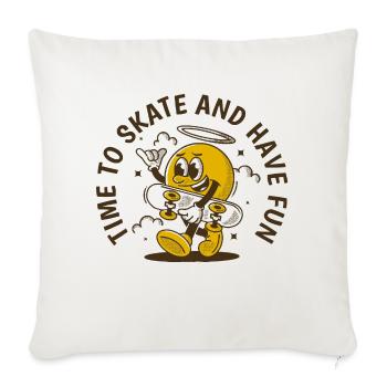 Time to skate - Throw Pillow Cover 17.5” x 17.5” - natural white - Front