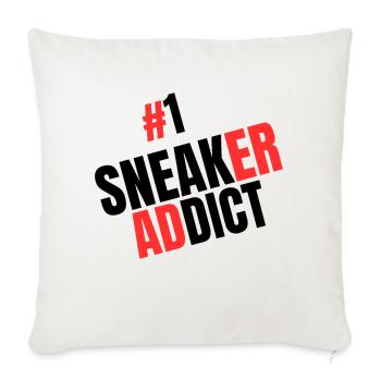 #1 Sneaker Addict - Throw Pillow Cover 17.5” x 17.5” - natural white - Front