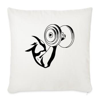 Weightlifting in single color - Throw Pillow Cover 17.5” x 17.5” - natural white - Front