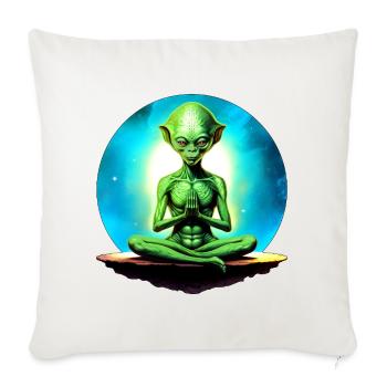 Aliens Yoga - Throw Pillow Cover 17.5” x 17.5” - natural white - Front