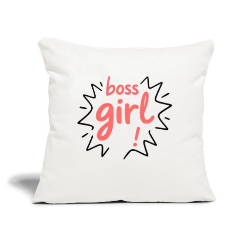 Boss Girl Bold Feminist Statement - Throw Pillow Cover 17.5” x 17.5”