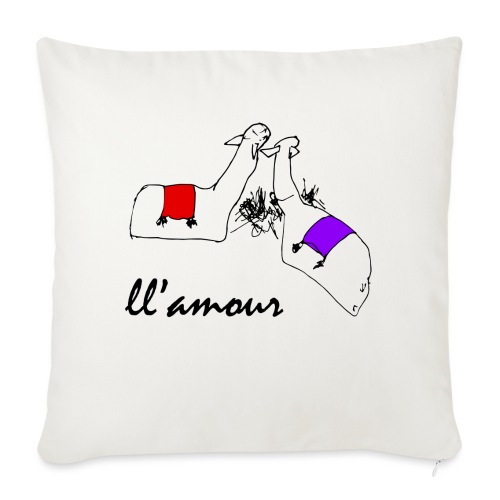 Llamour (color version). - Throw Pillow Cover 17.5” x 17.5”