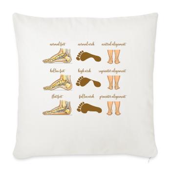 Normal foot Sticker - Throw Pillow Cover 17.5” x 17.5” - natural white - Front