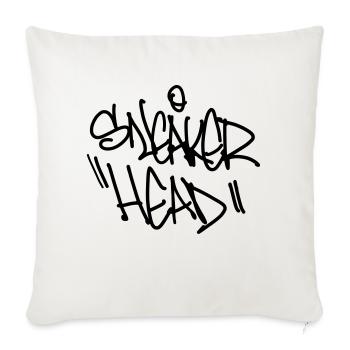 sneaker head - Throw Pillow Cover 17.5” x 17.5” - natural white - Front
