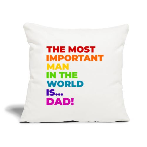 Dad: The Most Important Man in the World - Throw Pillow Cover 17.5” x 17.5”
