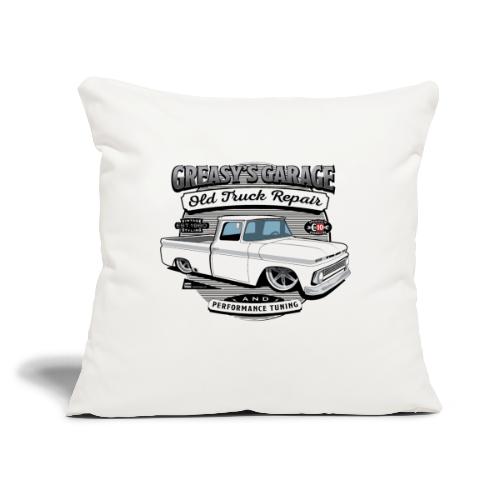 Greasy's Garage Old Truck Repair - Throw Pillow Cover 17.5” x 17.5”