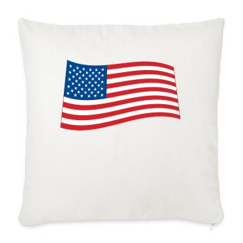 USA America Flag Symbol - Throw Pillow Cover 17.5” x 17.5” - natural white - Front