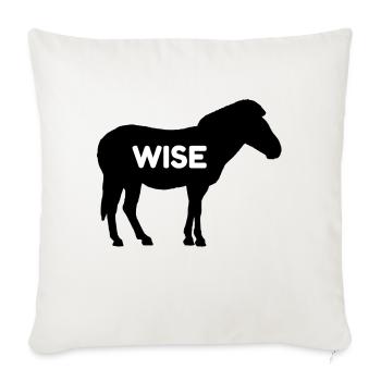 Wise Ass Funny Donkey Funny - Throw Pillow Cover 17.5” x 17.5” - natural white - Front