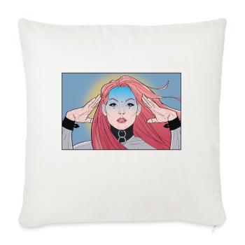 MIND CONTROL - Throw Pillow Cover 17.5” x 17.5” - natural white - Front