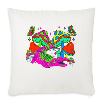 Do Not Feed Hallucinogens To The Alligators - Throw Pillow Cover 17.5” x 17.5” - natural white - Front