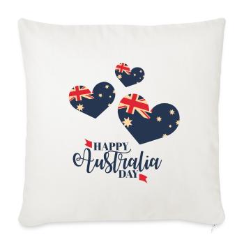 Chemise Australie T-shirts Fête de l'Australie - Throw Pillow Cover 17.5” x 17.5” - natural white - Front