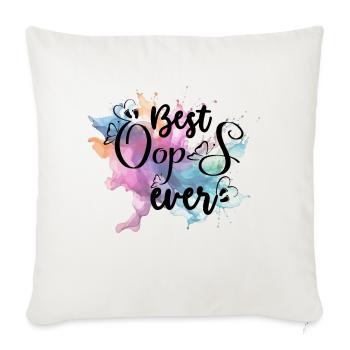Best Oops Ever Funny Quotes Cute Baby Feet - Throw Pillow Cover 17.5” x 17.5” - natural white - Front