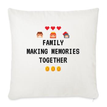 Family Memories - Throw Pillow Cover 17.5” x 17.5” - natural white - Front