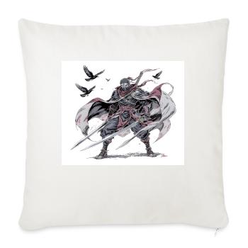 Anime Ninja Warrior - Throw Pillow Cover 17.5” x 17.5” - natural white - Front