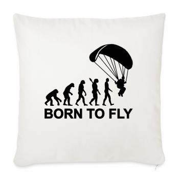 Evolution Parachute jumping - Throw Pillow Cover 17.5” x 17.5” - natural white - Front