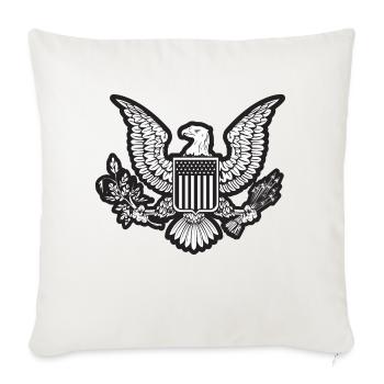 USA Eagle - America - Throw Pillow Cover 17.5” x 17.5” - natural white - Front