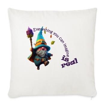 everything you can imagine is real - Throw Pillow Cover 17.5” x 17.5” - natural white - Front