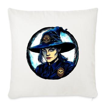 Witch policeman - Throw Pillow Cover 17.5” x 17.5” - natural white - Front