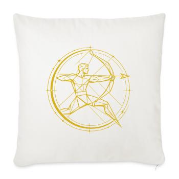 Geometric Vitruvian Circle - Throw Pillow Cover 17.5” x 17.5” - natural white - Front