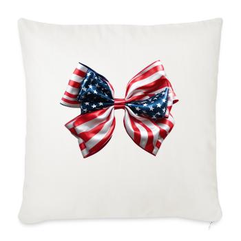 American Flag Bow - Throw Pillow Cover 17.5” x 17.5” - natural white - Front