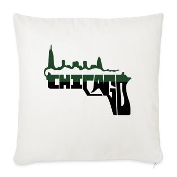 smoking gun Chicago - Throw Pillow Cover 17.5” x 17.5” - natural white - Front