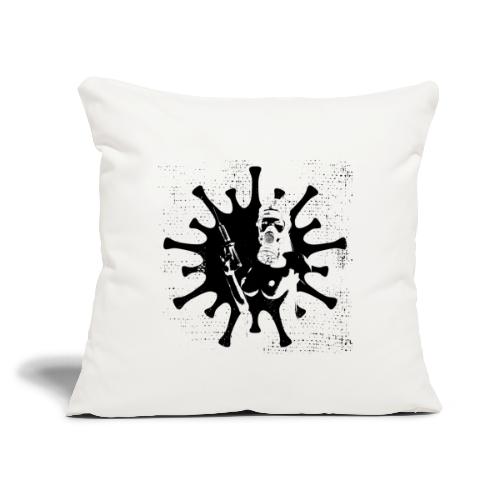 nude nurse / Virus black - Throw Pillow Cover 17.5” x 17.5”