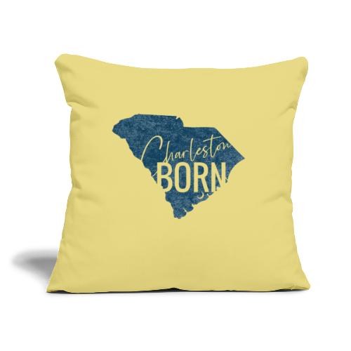 Charleston Born (Blue) - Throw Pillow Cover 17.5” x 17.5”