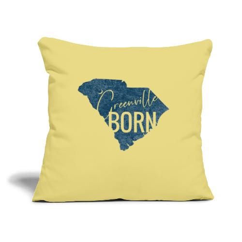 Greenville Born_Blue - Throw Pillow Cover 17.5” x 17.5”