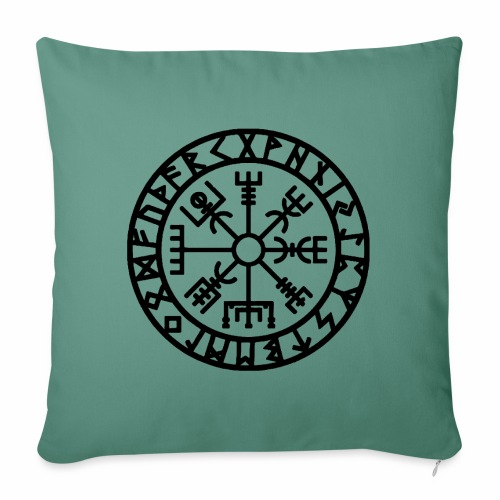 Viking Rune Vegvisir The Runic Compass - Throw Pillow Cover 17.5” x 17.5”