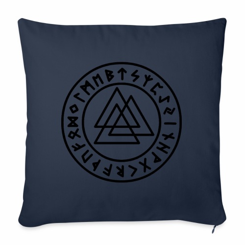 Viking Rune Valknut Wotansknot Gift Ideas - Throw Pillow Cover 17.5” x 17.5”