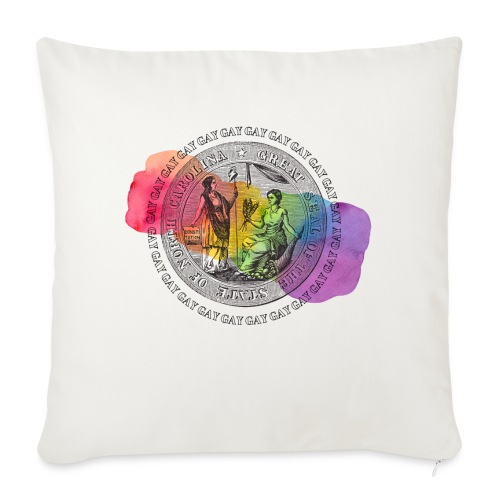 The Gay State of North Carolina - Throw Pillow Cover 17.5” x 17.5”