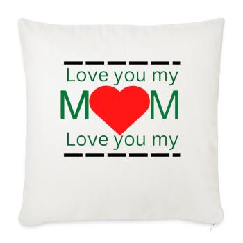 Mother love - Throw Pillow Cover 17.5” x 17.5” - natural white - Front