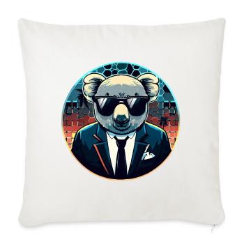 Koala The Bodyguard - Throw Pillow Cover 17.5” x 17.5” - natural white - Front