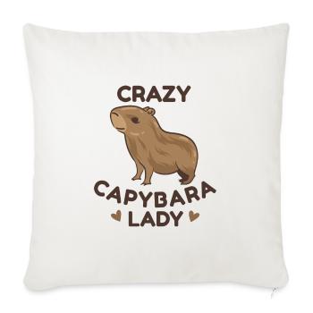 Capybara zoo animal design - Throw Pillow Cover 17.5” x 17.5” - natural white - Front