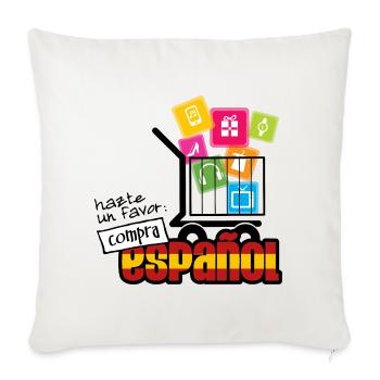 Hazte un favor compra español - Throw Pillow Cover 17.5” x 17.5” - natural white - Front