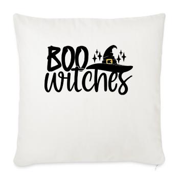Boo Witches - Throw Pillow Cover 17.5” x 17.5” - natural white - Front