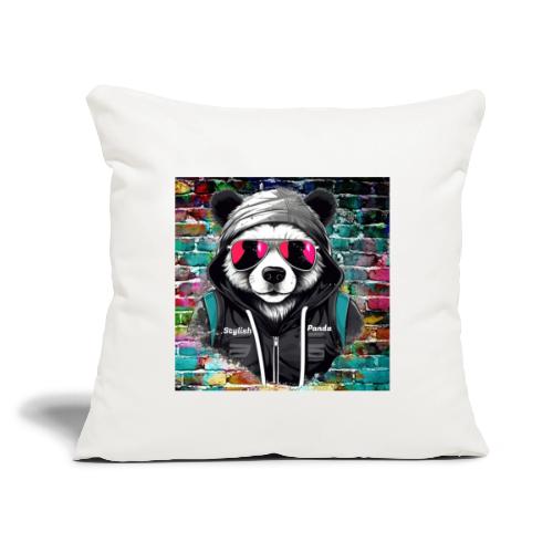 Stylish panda 2 - Throw Pillow Cover 17.5” x 17.5”