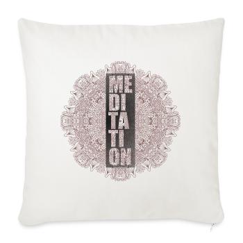 Mandala Glyph Emblem - Throw Pillow Cover 17.5” x 17.5” - natural white - Front
