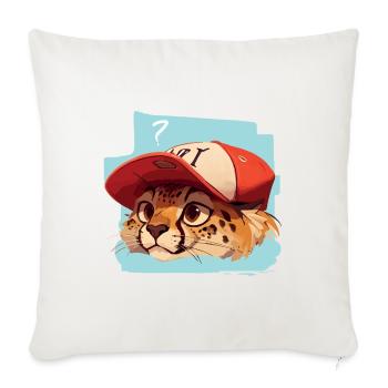 Surprised Cheetah - Throw Pillow Cover 17.5” x 17.5” - natural white - Front
