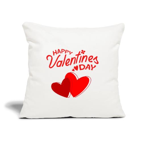 Heart design, Love, Valentine's Day, February 14 - Throw Pillow Cover 17.5” x 17.5”