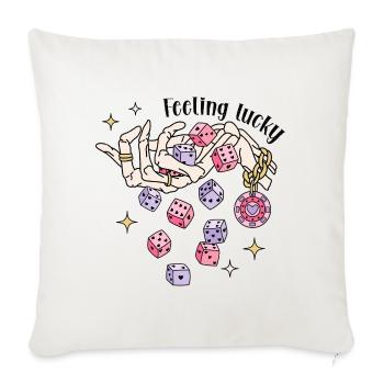 Feeling Lucky - Throw Pillow Cover 17.5” x 17.5” - natural white - Front