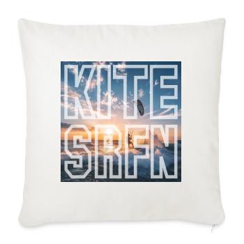 Kite Surfing - Throw Pillow Cover 17.5” x 17.5” - natural white - Front
