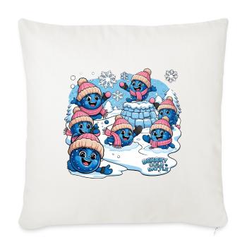 Berry Cold Battle - Throw Pillow Cover 17.5” x 17.5” - natural white - Front