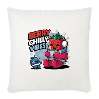 Berry Chill Vibes - Throw Pillow Cover 17.5” x 17.5” - natural white - Front