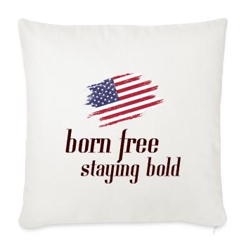 Patriotic American Flag Expressive Design - Throw Pillow Cover 17.5” x 17.5” - natural white - Front